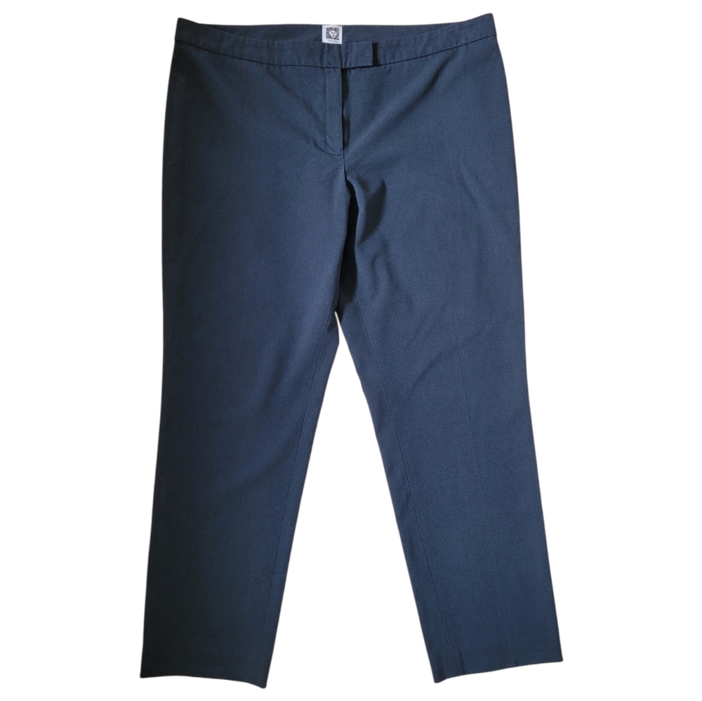 Anne Klein Black Cropped Straight-Leg Pants